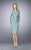 La Femme - 23149 Laced Jewel Neck Column Dress In Blue