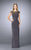 La Femme - 23215 Beaded Illusion Bateau Jersey Dress In Gray