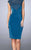 La Femme - 23266 Cap Sleeved Cocktail Dress In Teal