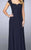 La Femme - 23286 Chiffon Scalloped Sweetheart Dress In Blue