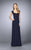 La Femme - 23286 Chiffon Scalloped Sweetheart Dress In Blue