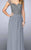 La Femme - 23316 Beaded Illusion V-neck Sheath Dress In Gray