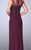 La Femme - 23316 Beaded Illusion V-neck Sheath Dress In Purple