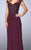 La Femme - 23316 Beaded Illusion V-neck Sheath Dress In Purple