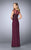 La Femme - 23316 Beaded Illusion V-neck Sheath Dress In Purple