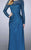 La Femme - 23435 Beaded Lace Sheath Dress In Blue