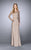 La Femme - 23435 Beaded Lace Sheath Dress In Brown