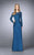 La Femme - 23435 Beaded Lace Sheath Dress In Blue