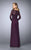 La Femme - 23435 Beaded Lace Sheath Dress In Purple
