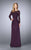 La Femme - 23435 Beaded Lace Sheath Dress In Purple