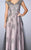 La Femme - 23449 Two Tone Lace Evening Gown In Pink and Gray