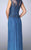 La Femme - 23456 Embellished Illusion Bateau Dress In Blue