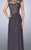 La Femme - 23456 Embellished Illusion Bateau Dress In Gray