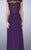 La Femme - 23456 Embellished Illusion Bateau Dress In Purple