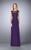 La Femme - 23456 Embellished Illusion Bateau Dress In Purple