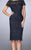 La Femme - 23505 Bateau Neck Lace Short Sleeves Peplum Short Dress In Blue