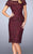 La Femme - 23505 Bateau Neck Lace Short Sleeves Peplum Short Dress In Red
