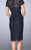 La Femme - 23505 Bateau Neck Lace Short Sleeves Peplum Short Dress In Blue