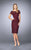 La Femme - 23505 Bateau Neck Lace Short Sleeves Peplum Short Dress In Red