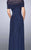 La Femme - 23623 Ruched Sheath Dress with Shoulder Wrap Sheath Dress In Blue