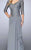 La Femme - 24857 Laced V-Neck Column Dress In Gray