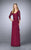 La Femme - 24857 Laced V-Neck Column Dress In Red