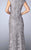 La Femme - 24860 Floral Bateau Neck Cap Sleeves Sheath Long Dress  In Silver