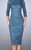 La Femme - 24875 Lace Tea Length Dress In Slate Blue