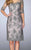 La Femme - 24878 Quarter Sleeve Lace Applique Cocktail Dress In Platinum