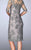 La Femme - 24878 Quarter Sleeve Lace Applique Cocktail Dress In Platinum