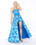 Mac Duggal - 79145M Strapless Romper with Overskirt Gown In Blue and Multi-Color