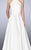 La Femme - 24888 Pleated Halter Evening Gown In White