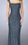 La Femme - 24891 Embellished Square Neck Column Dress In Blue