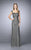 La Femme - 24891 Embellished Square Neck Column Dress In Gray