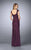 La Femme - Embellished Square Neck Column Dress 24891 in Purple