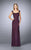 La Femme - Embellished Square Neck Column Dress 24891 in Purple