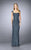 La Femme - 24891 Embellished Square Neck Column Dress In Blue