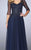 La Femme - 24894 Sheered and Sequined Evening Gown In Blue