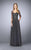 La Femme - 24894 Sheered and Sequined Evening Gown In Gray
