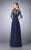 La Femme - 24894 Sheered and Sequined Evening Gown In Blue