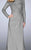 La Femme - 24895 Beaded Long Sleeves Sheath Long Gown In Gray