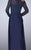 La Femme - 24895 Beaded Long Sleeves Sheath Long Gown In Blue