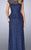 La Femme - 24896 Cap Sleeve Lace Peplum Gown In Blue