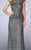 La Femme - Beaded Lace Cap Sleeve Peplum Evening Gown 24896 In Gray