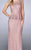 La Femme - 24896 Cap Sleeve Lace Peplum Gown In Pink