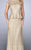 La Femme - 24896 Cap Sleeve Lace Peplum Gown In Neutral