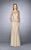 La Femme - 24896 Cap Sleeve Lace Peplum Gown In Neutral
