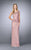 La Femme - 24896 Cap Sleeve Lace Peplum Gown In Pink