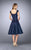 La Femme - 24898 Square Neck Sleek Cocktail Dress In Blue