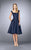 La Femme - 24898 Square Neck Sleek Cocktail Dress In Blue